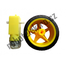 Motorek s plastovou převodovkou a pojezdovým kolem